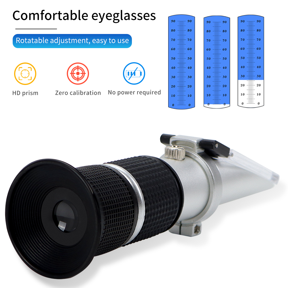 Marine Aquarium Refractometer - Refractómetro Brix de mano 0-90%, probador