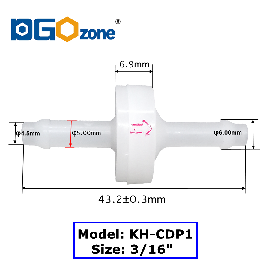 Válvula de retención PVDF, dia - Marine Aquarium Ozone Generator reseña y precio